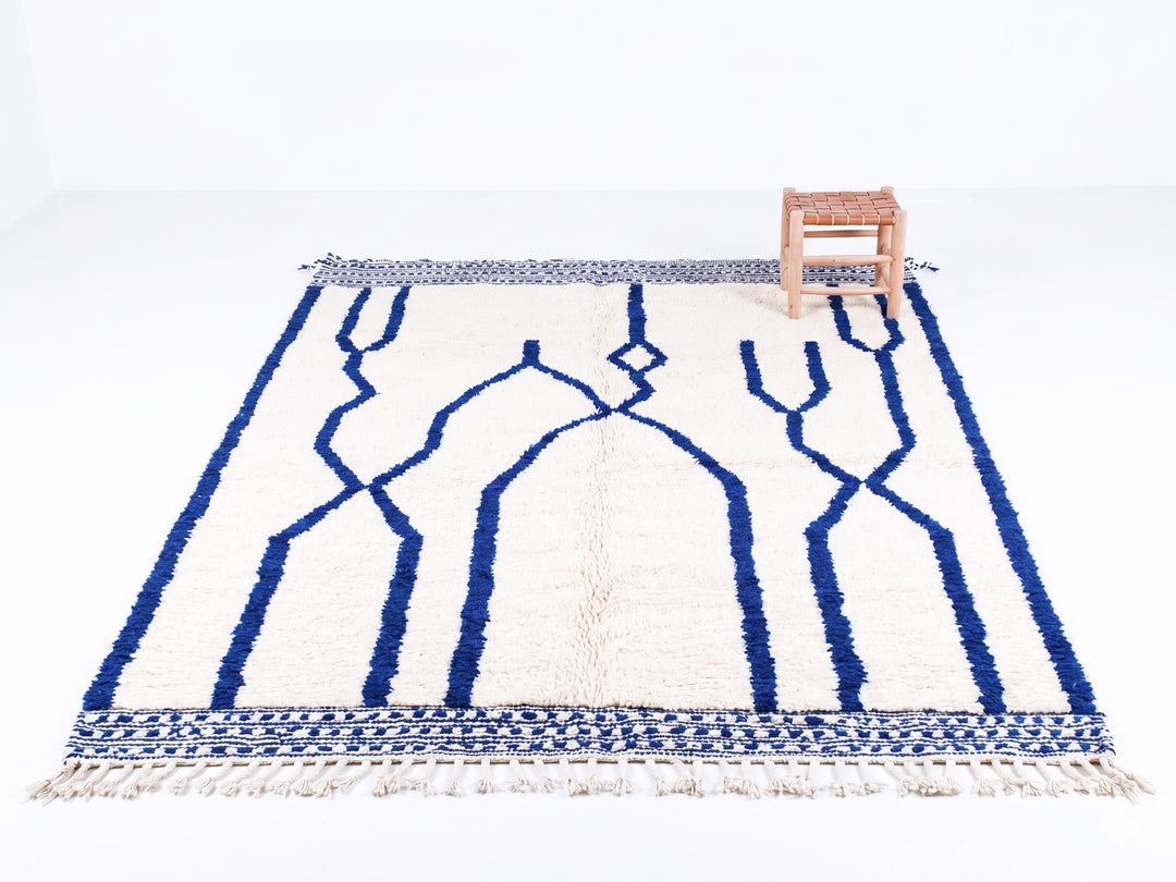Authentic Custom Beni Ourain Rug | The Artisanal Cobalt Line Rug