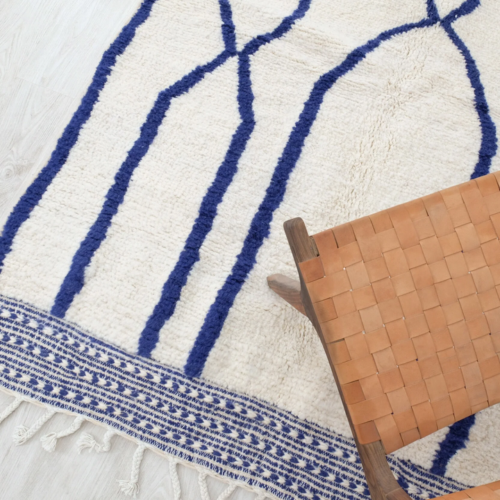 Authentic Custom Beni Ourain Rug | The Artisanal Cobalt Line Rug