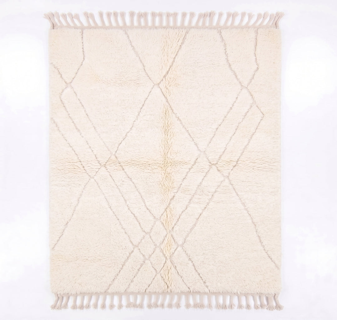 Custom Beni Ourain Rug | The Atlas Ivory Minimalist Tonal