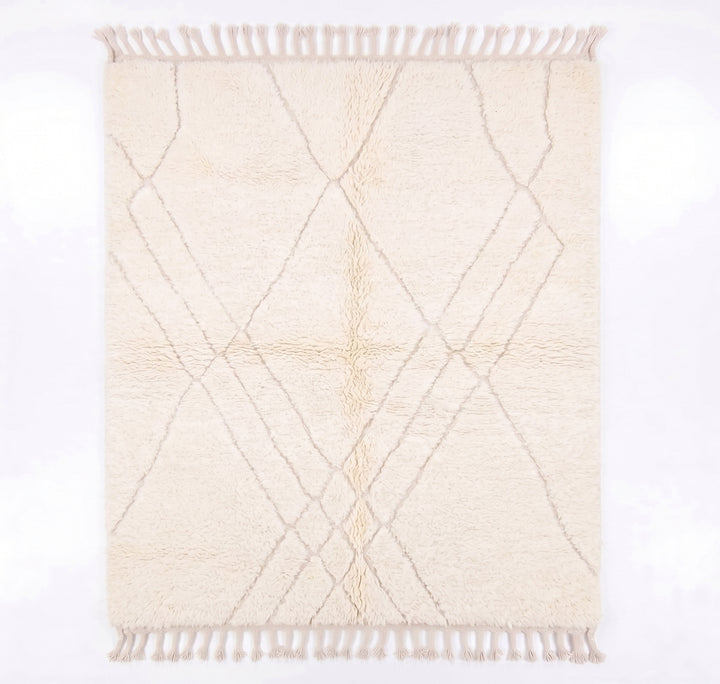 Custom Beni Ourain Rug | The Atlas Ivory Minimalist Tonal