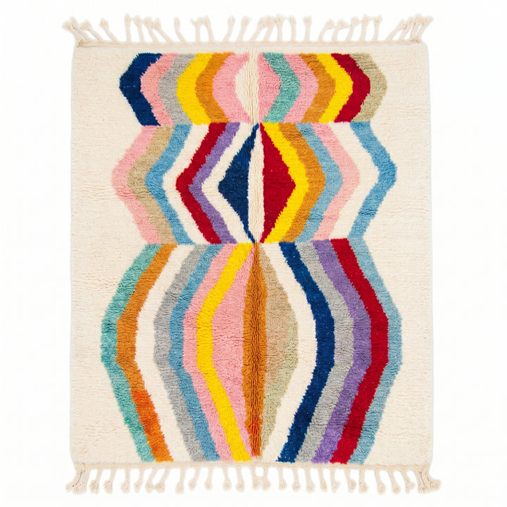 Tapis Beni Ourain sur mesure | Le Sablier Chromatique Vibrant