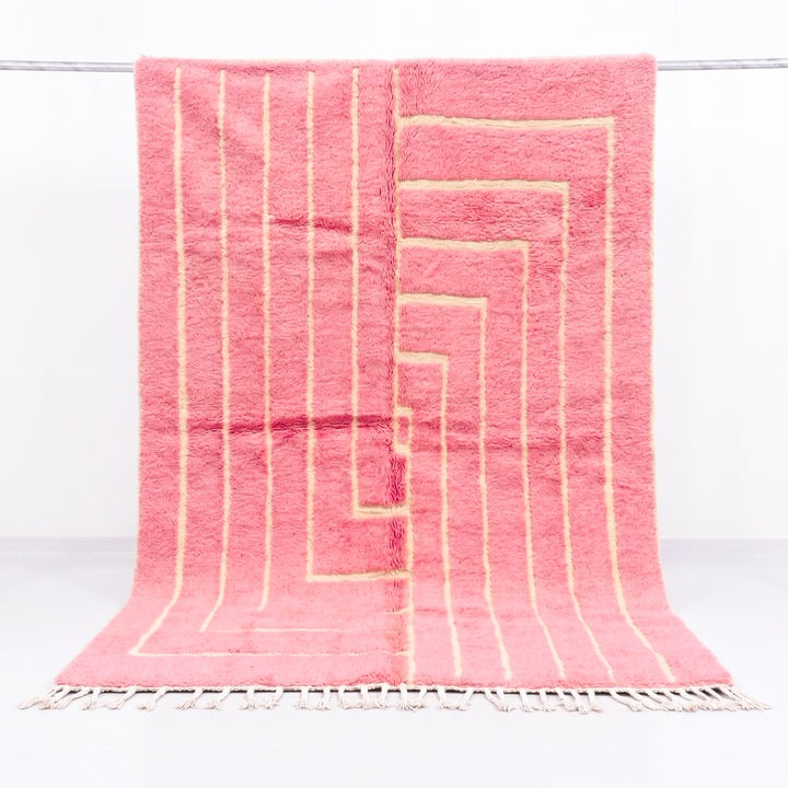 Authentic Custom Beni Ourain Rug | Plush Blush Labyrinth