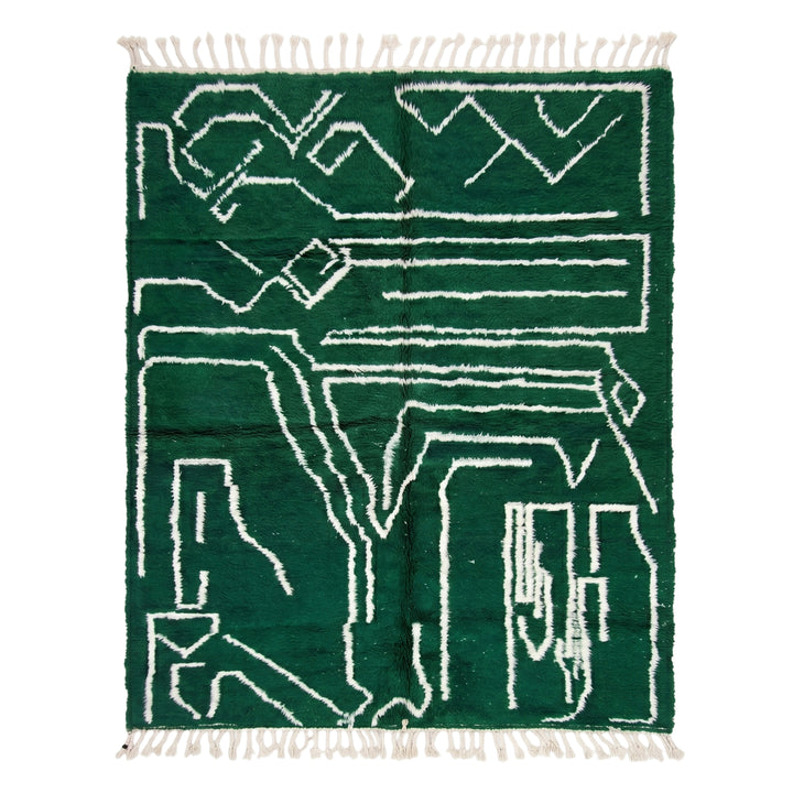 Authentic Custom Beni Ourain Rug | The Emerald Labyrinth
