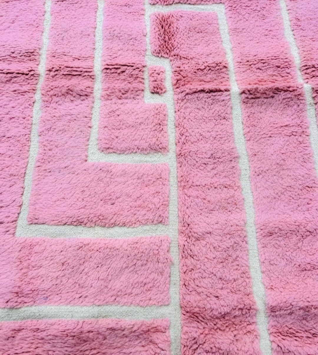 Authentic Custom Beni Ourain Rug | Plush Blush Labyrinth