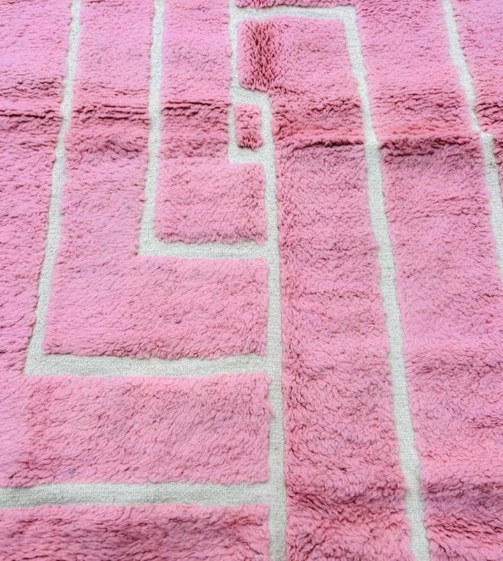 Authentic Custom Beni Ourain Rug | Plush Blush Labyrinth