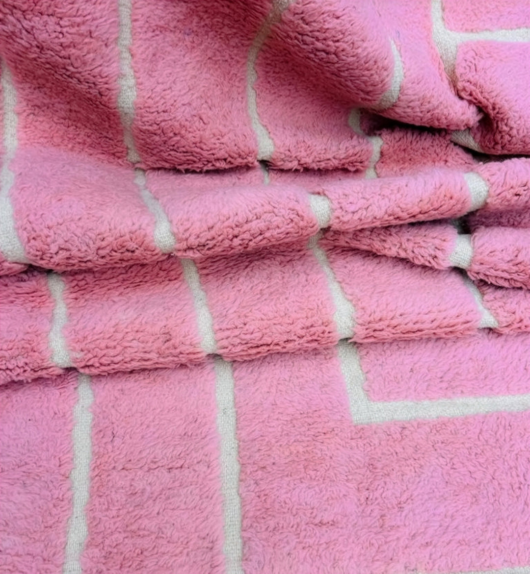 Authentic Custom Beni Ourain Rug | Plush Blush Labyrinth