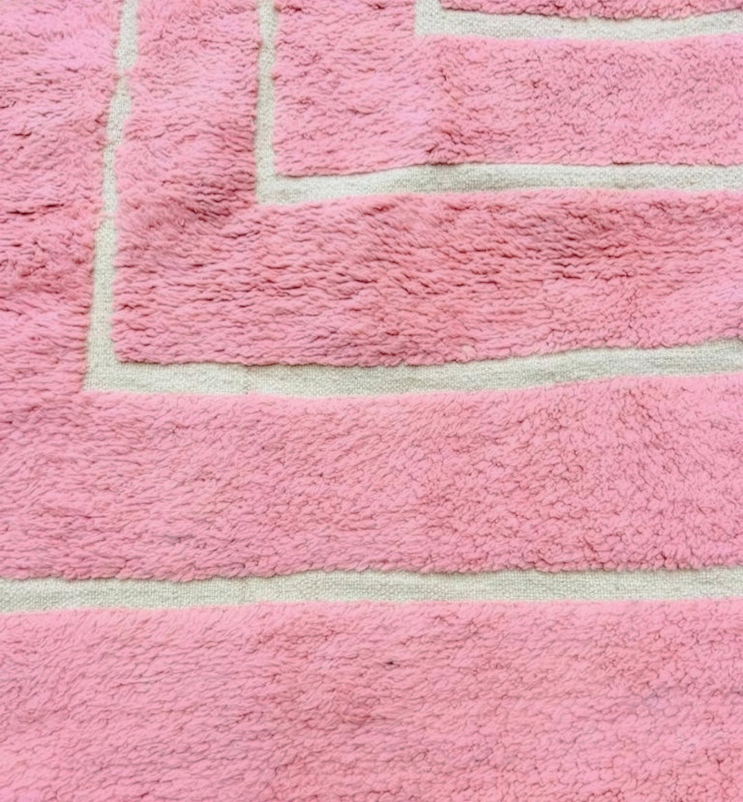 Authentic Custom Beni Ourain Rug | Plush Blush Labyrinth