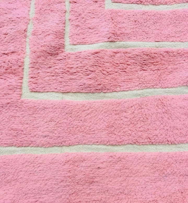 Authentic Custom Beni Ourain Rug | Plush Blush Labyrinth