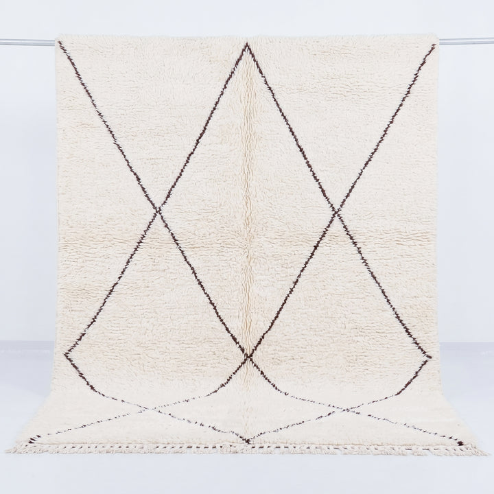 Authentic Custom Beni Ourain Rug | Cream &amp; Charcoal Diamond