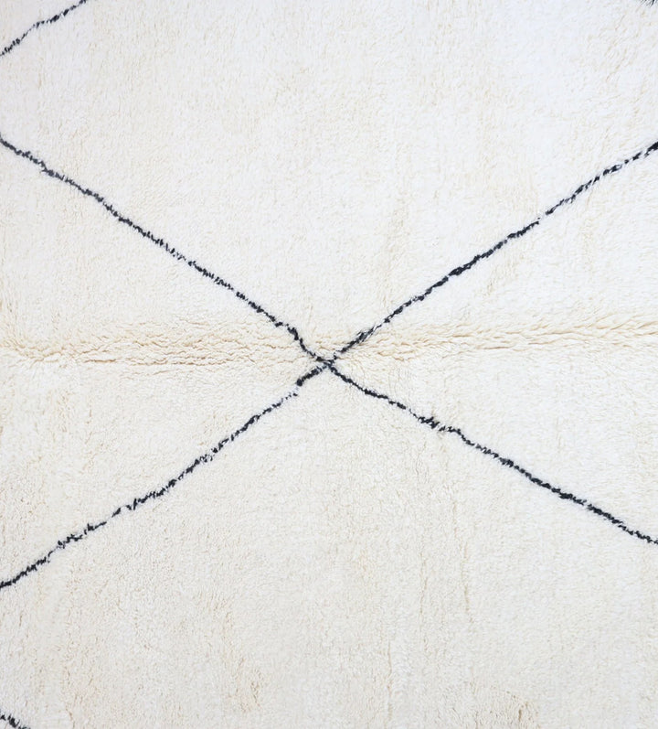 Custom Beni Ourain Rug  | Cream &amp; Charcoal Diamond