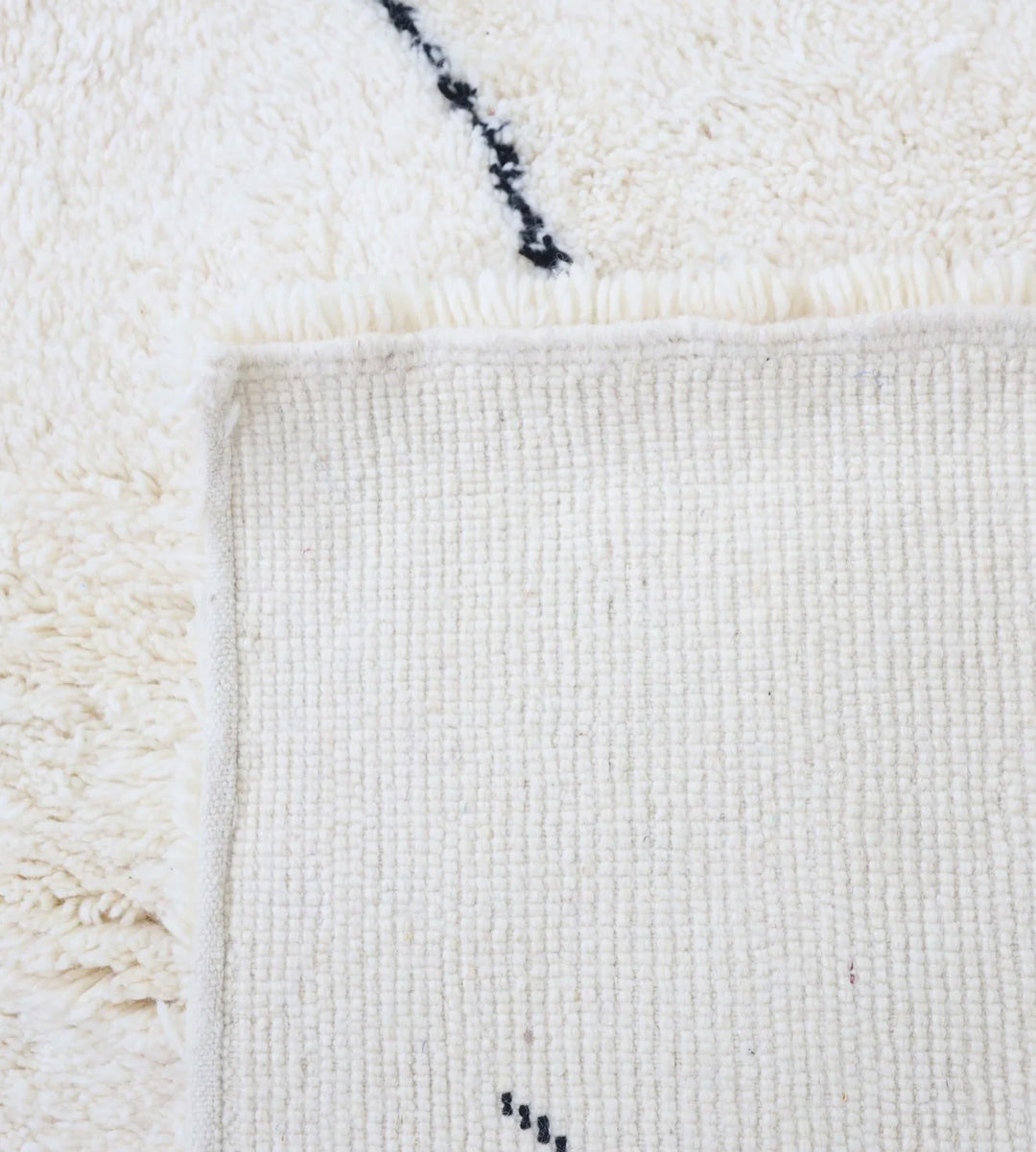 Authentic Custom Beni Ourain Rug | Cream &amp; Charcoal Diamond