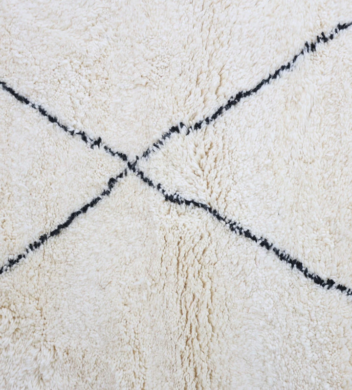 Custom Beni Ourain Rug  | Cream &amp; Charcoal Diamond