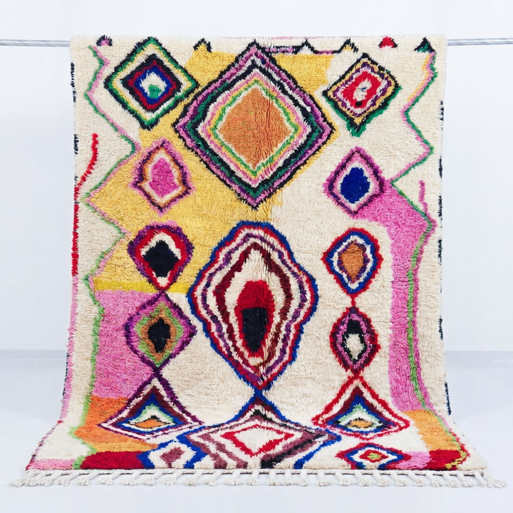 Custom Beni Ourain Rug | The Kaleidoscope Vivid Abstract Motifs