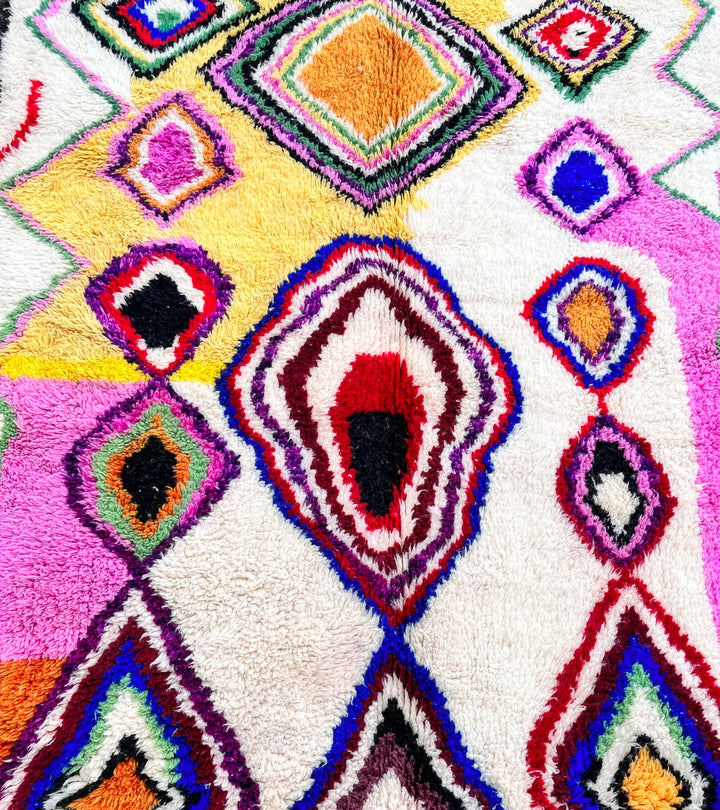 Custom Beni Ourain Rug | The Kaleidoscope Vivid Abstract Motifs