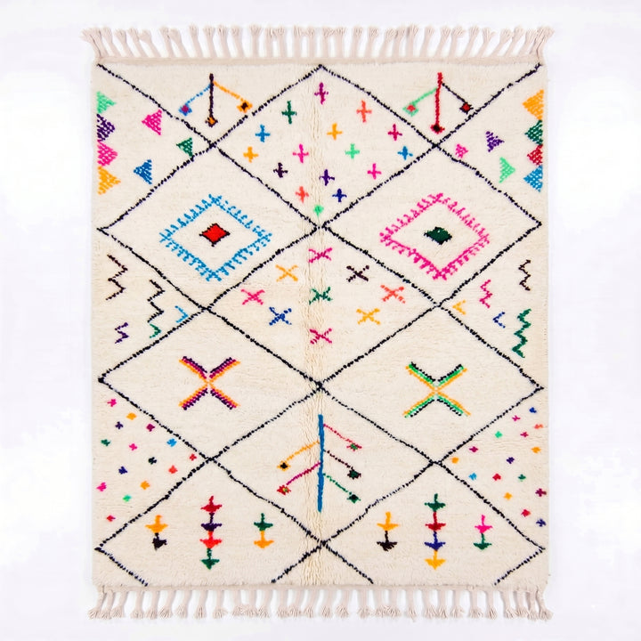Tapis berbère Beni Ourain sur mesure | Les motifs géométriques ludiques