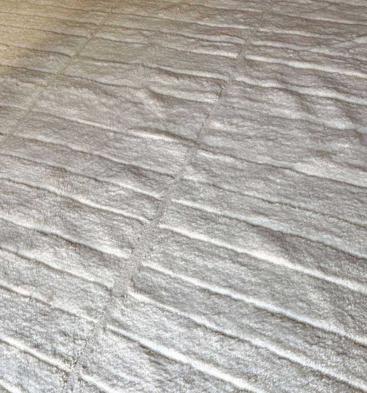 Authentic Custom Beni Ourain Rug | Tonal Ivory Textured Grid