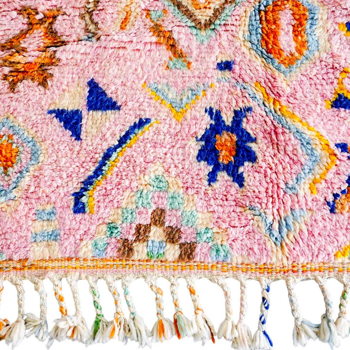 Custom Beni Ourain Rug – Tropical Bloom Vibrant Orange &amp; Pink