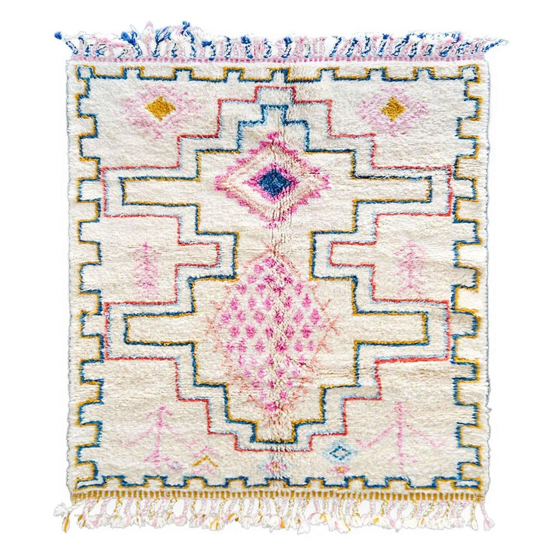 Custom Beni Ourain Rug | Vibrant Boho Azilal Geometric