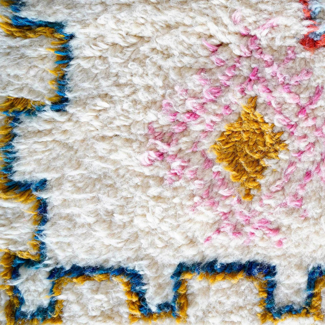 Authentic Custom Beni Ourain Rug | Vibrant Boho Azilal Geometric