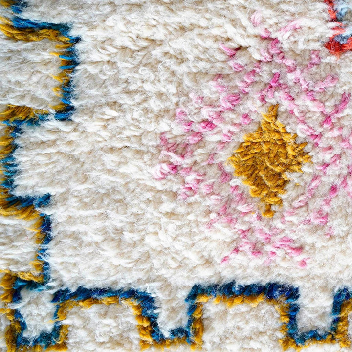 Authentic Custom Beni Ourain Rug | Vibrant Boho Azilal Geometric