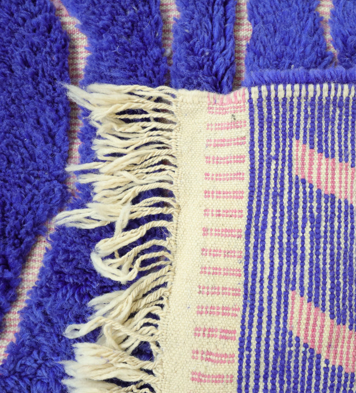 Custom Moroccan Round Rug – Vibrant Royal Blue