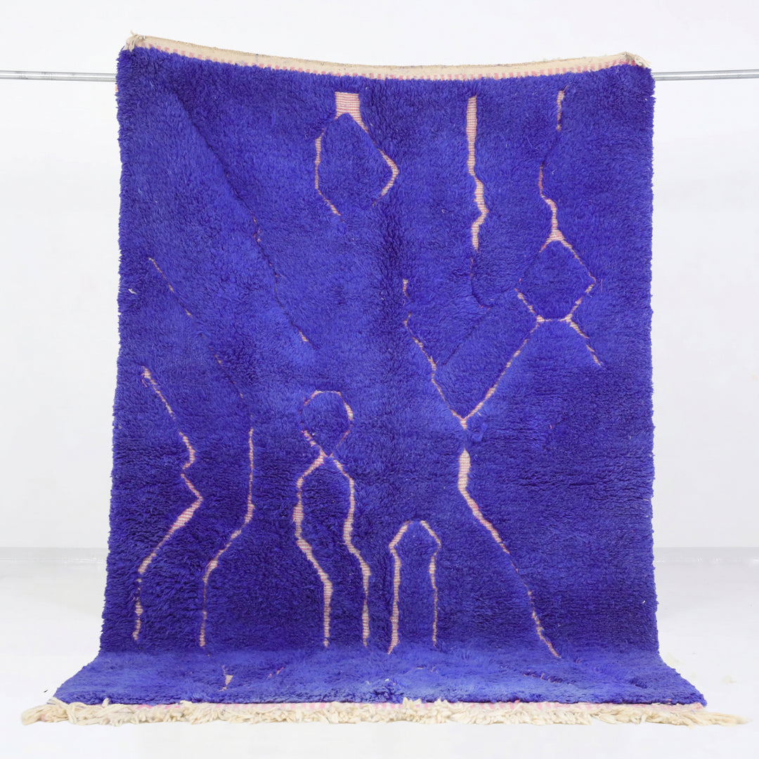 Custom Beni Ourain Rug | Vibrant Royal Blue