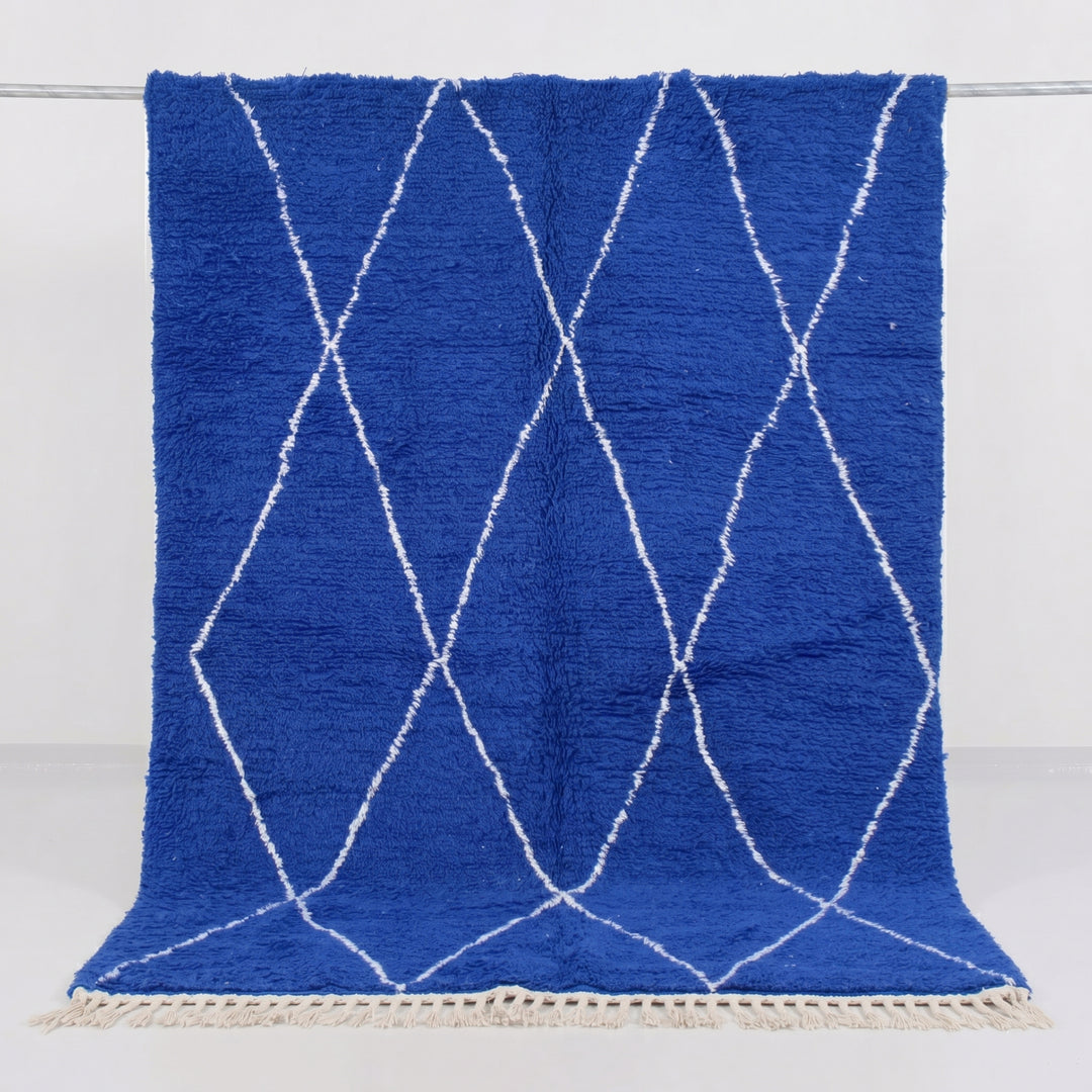 Custom Beni Ourain Rug | Vibrant Royal Blue Beni