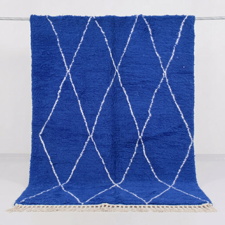 Custom Beni Ourain Rug | Vibrant Royal Blue Beni