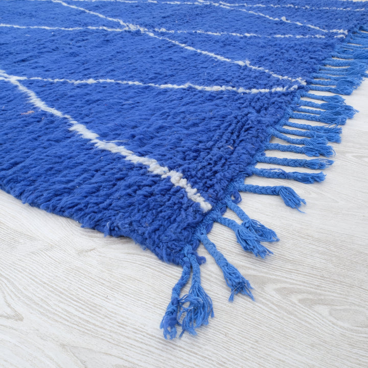 Custom Beni Ourain Rug | Vibrant Royal Blue Beni