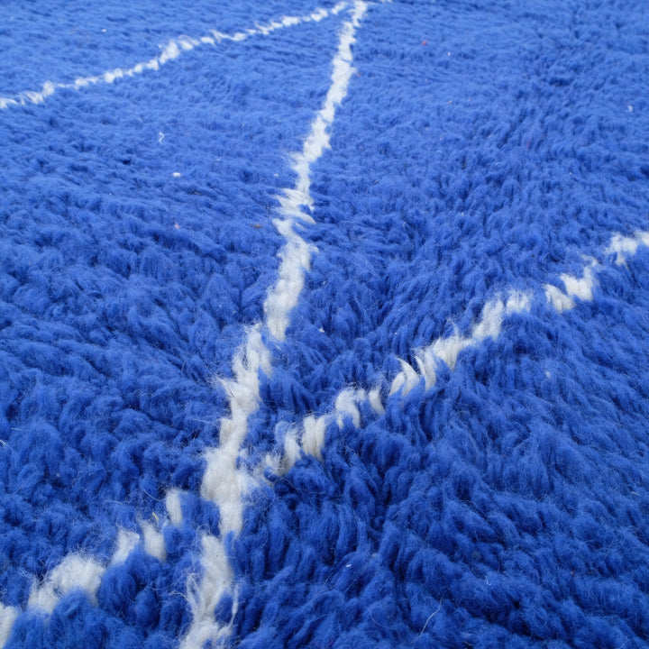 Beni Ourain Moroccan Runner Rug – Vibrant Royal Blue Beni