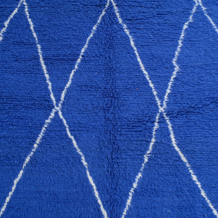 Authentic Custom Beni Ourain Rug | Vibrant Royal Blue Beni