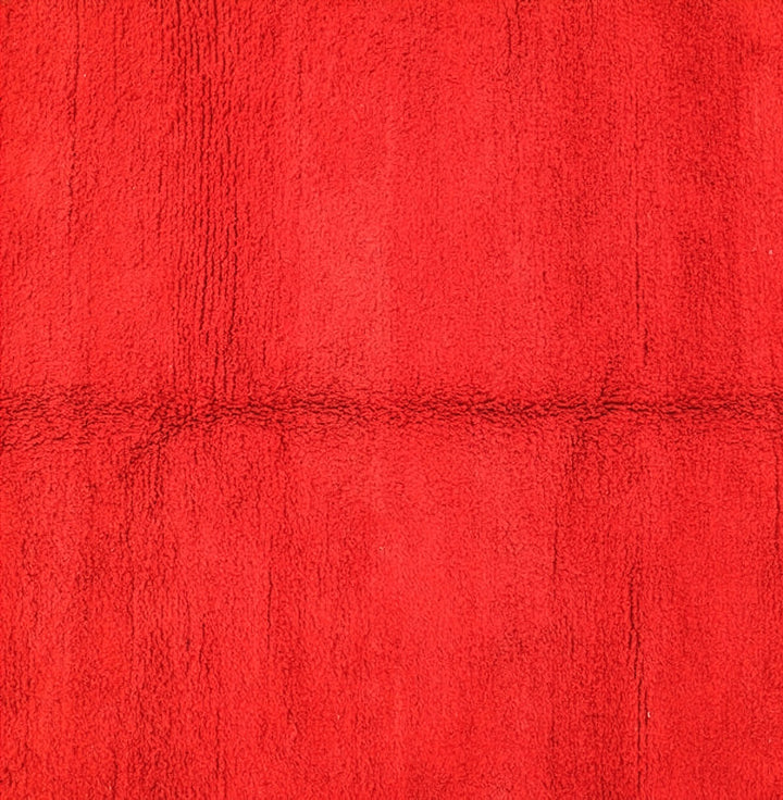 Custom Beni Ourain Rug | Vibrant Ruby Red Hand-Knotted Wool