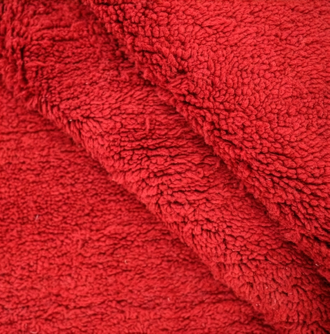 Beni Ourain Moroccan Runner Rug – Vibrant Ruby Red Hand-Knotted Wool