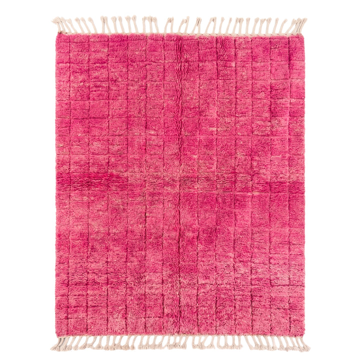 Tapis Beni Ouarain sur mesure | Fushia texturé gaufré vibrant