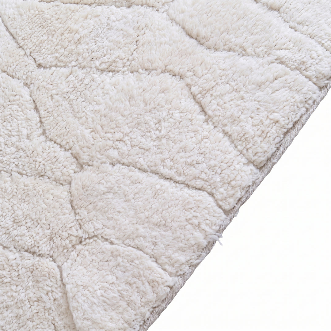 Custom Beni Ourain Rug | Sculpted High-Low Ivory Wool