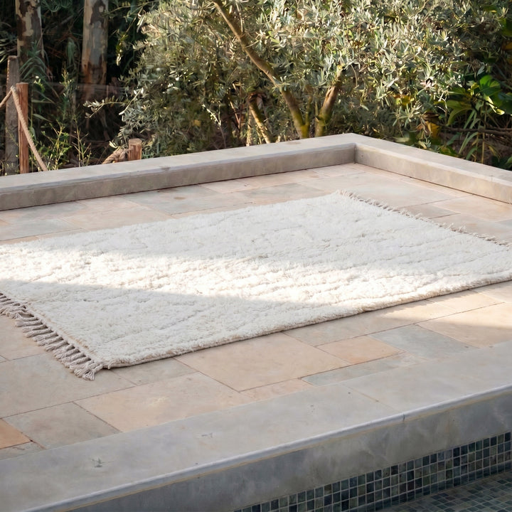 Custom Beni Ourain Rug | Sculpted High-Low Ivory Wool