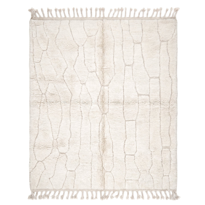Custom Beni Ourain Rug | Sculpted High-Low Ivory Wool
