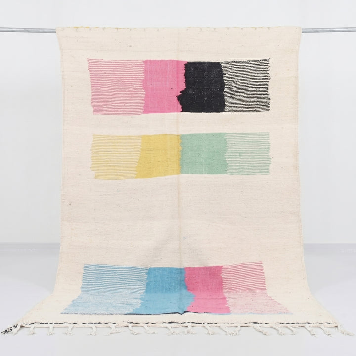 Custom Flatweave Kilim Rug | Modern Striped Moroccan Kilim