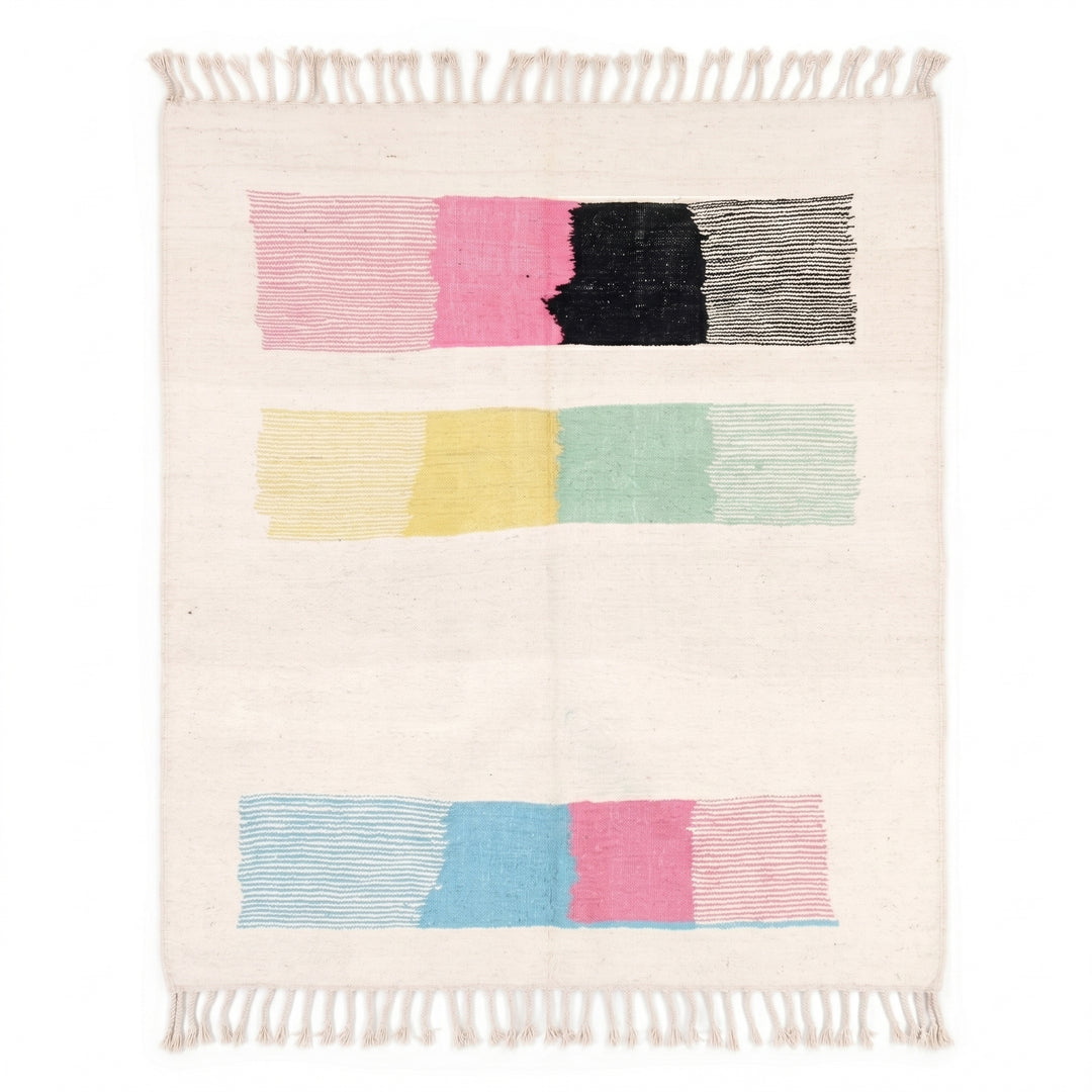 Custom Flatweave Kilim Rug | Modern Striped Moroccan Kilim