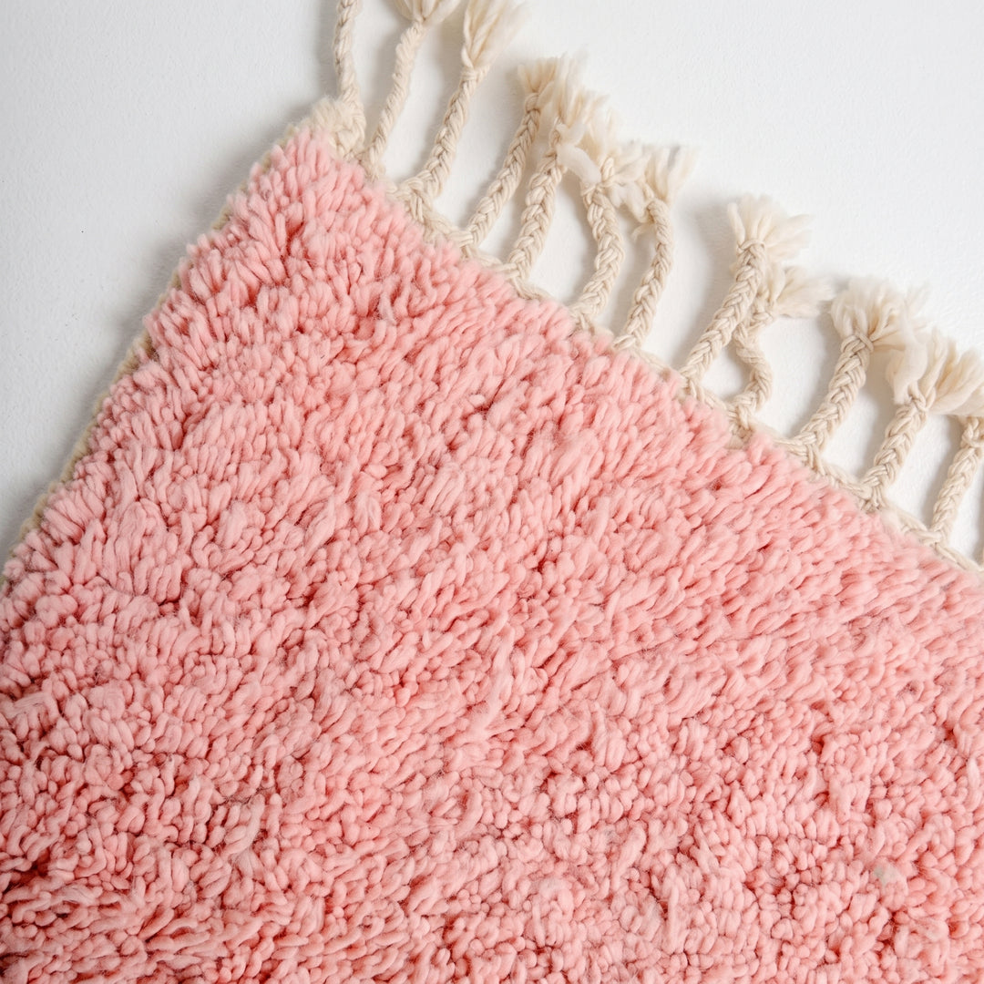 Custom Beni Ourain Rug | Abstract Pink &amp; Bold Color Block Geometric