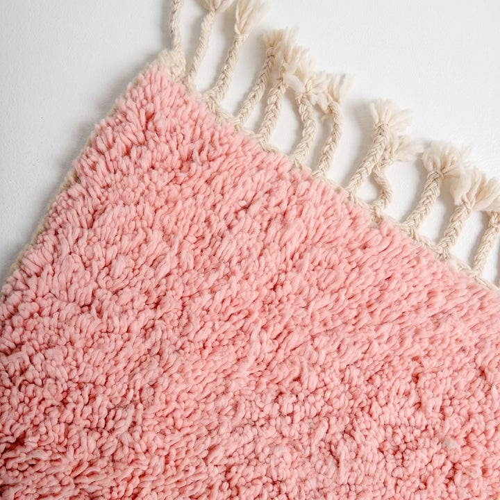 Custom Beni Ourain Rug | Abstract Pink &amp; Bold Color Block Geometric