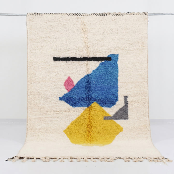 Custom Modern Abstract Beni Ourain Rug – Vibrant Geometric Wool Canvas