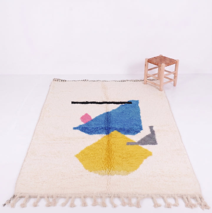 Custom Modern Abstract Beni Ourain Rug – Vibrant Geometric Wool Canvas