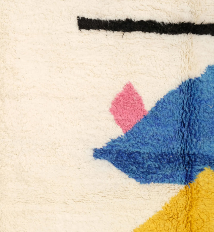 Custom Modern Abstract Beni Ourain Rug – Vibrant Geometric Wool Canvas