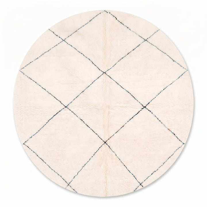 Custom Moroccan Round Rug – Classic Beni Ourain Diamond Design