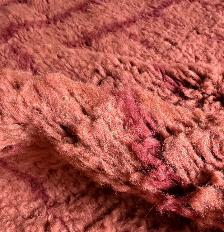Authentic Custom Beni Ourain Rug | Terracotta &amp; Burgundy Grid