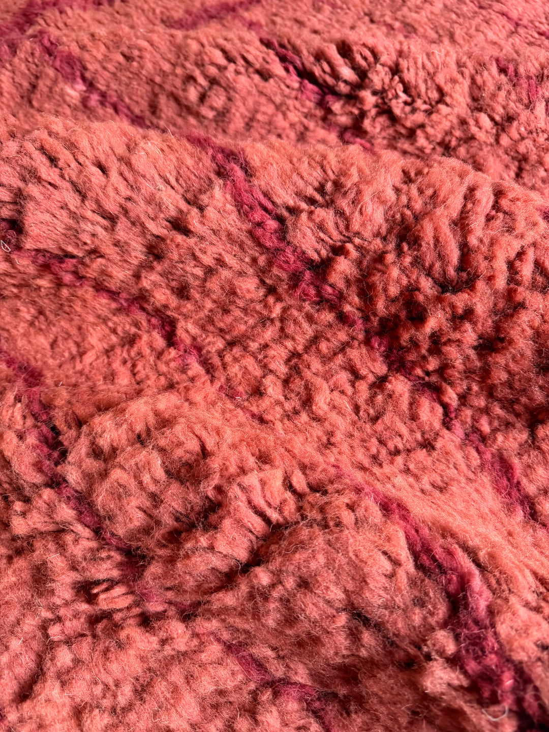 Custom Moroccan Rug | Terracotta &amp; Burgundy Geometric Grid