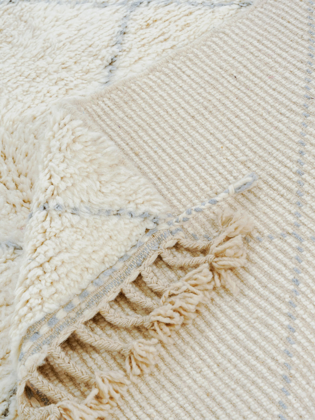 Authentic Custom Beni Ourain Rug | Classic Grey Diamond Trellis