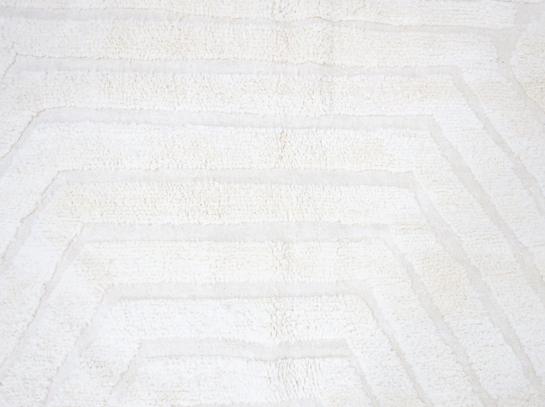 Custom Beni Ourain Rug | Minimalist Carved Ivory