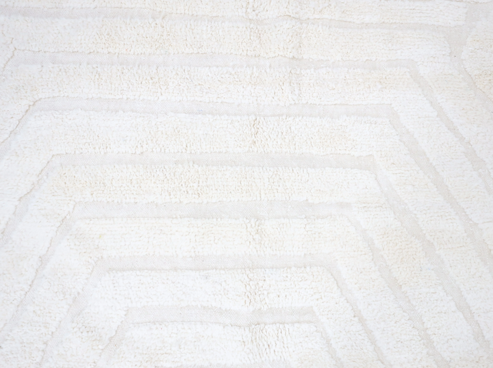 Custom Beni Ourain Rug | Minimalist Carved Ivory